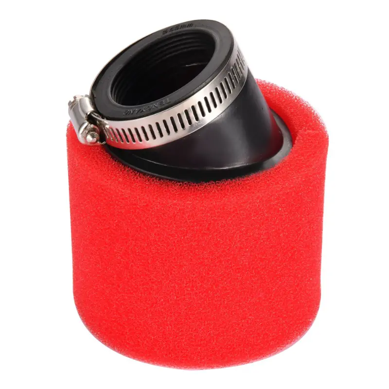 Motosiklet ATV Dirt Bike için 45mm Açılı Köpük Hava Filtresi Kırmızı